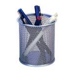 Q-Connect Mesh Pen Pot Silver KF00846 KF00846