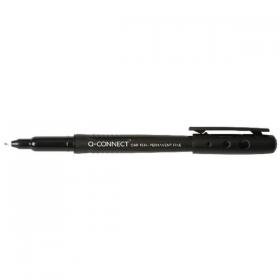 Q-Connect OHP Pen Permanent Fine Black (Pack of 10) KF01068 KF01068