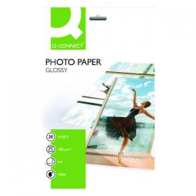 Q-Connect A4 Gloss Photo Paper 180gsm (Pack of 20) KF01103 KF01103