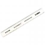 Q-Connect Ruler Shatterproof 300mm Clear (Inches on one side and cm/mm on the other) KF01108 KF01108