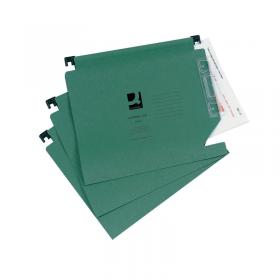 Q-Connect 15mm Lateral File Manilla 150 Sheet Green (Pack of 25) KF01184