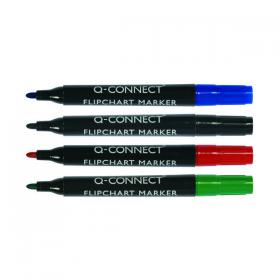 Q-Connect Flipchart Marker Pen Bullet Tip Assorted (Pack of 4) KF01551 KF01551