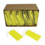 Strung Tags 120x60mm Yellow (Pack of 1000) KF01626 KF01626