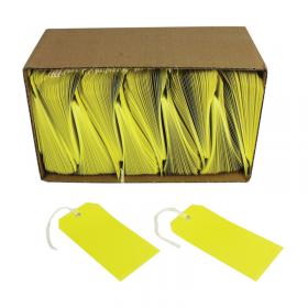 Strung Tags 120x60mm Yellow (Pack of 1000) KF01626 KF01626