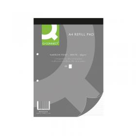 Q-Connect Narrow Feint Ruled Headbound Refill Pad 160 Pages A4 (Pack of 10) KF02229 KF02229