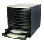 Q-Connect Black and Grey 10 Drawer Tower (Dimensions: L345 x W290 x H340mm) KF02254 KF02254