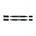Q-Connect Dual Tip Marker Pen Black (Pack of 10) 96082000 KF11343