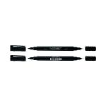 Q-Connect Dual Tip Marker Pen Black (Pack of 10) 96082000 KF11343