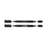 Q-Connect Dual Tip Marker Pen Black (Pack of 10) 96082000 KF11343