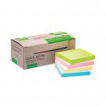 Q-Connect Recycled Notes 76x76mm Pastel Rainbow (Pack of 12) KF17324 KF17324