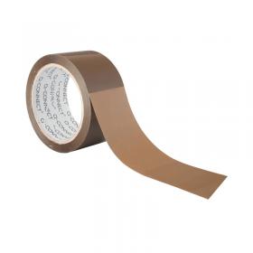 Q-Connect Polypropylene Packaging Tape 50mmx66m Brown (Pack of 6) KF27010 KF27010