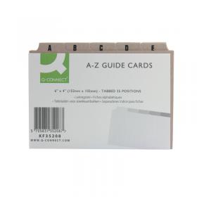 Q-Connect Guide Card 152x102mm A-Z Buff (Pack of 25) KF35208 KF35208