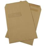 Q-Connect C4 Envelopes Window Basketweave Pocket Self Seal 115gsm Manilla (Pack of 250) KF3534 KF3534