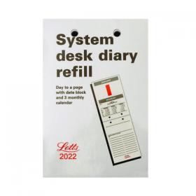Letts System Desk Calendar Refill 2022 22-TSDR LTSDR22