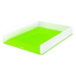 Leitz WOW Letter Tray Dual Colour White/Green 53611054 LZ12372