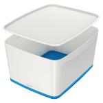 Leitz MyBox Large Storage Box With Lid White/Blue 52161036 LZ58834