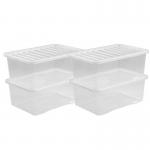 Wham Crystal Clear Plastic Storage Box 35 Litre