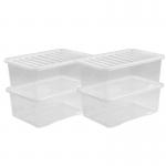 Wham Crystal Clear Plastic Storage Box 35 Litre