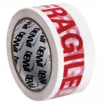 Fragile White & Red Packing Tape
