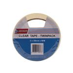 GoSecure Twin Pack Tape 25mmx66m Clear (Pack of 6) PB02305 PB02305