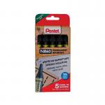 Pentel Chisel Tip Permanent Marker Black (Pack of 5) YN860/5-A