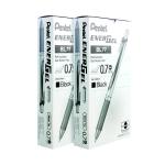 Pentel Energel XM Retractable Liquid Gel Pen Black Pack of 12 2For1 PE811480