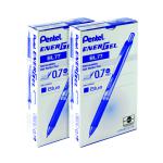 Pentel Energel XM Retractable Liquid Gel Pen Blue Pack of 12 2For1 PE811481