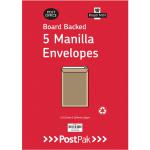 Envelopes C4 Peel & Seal Manilla 115Gsm Board Back (Pack of 5) POF27420