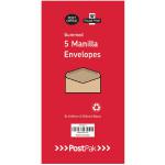 Postpak DL Gummed Manilla 70gsm 5 Packs of 20 Envelopes 9731634 POF27432