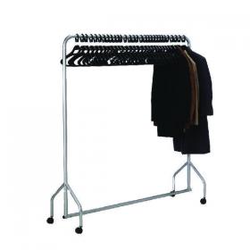 Silver Garment Hanging Rail With 30 Hangers 316939 SBY08553
