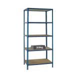 Medium Duty Bays Shelf Size 900x400mm Blue (5 shelves each with a 350kg capacity) 379623
