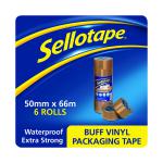 Sellotape Vinyl Case Sealing Tape 50mmx66m Brown (6 Pack) SE0246