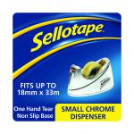 Sellotape Chrome Tape Dispenser Small 19mmx33m 504045 SE04529