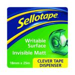 Sellotape Clever Tape and Dispenser 18mmx25m (Pack of 7) 1766004