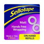 Sellotape On-Hand Refill Invisible Tape 18mm x 15m (Pack of 2) 2379006 SE05996