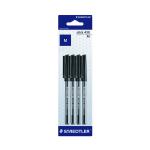Staedtler Stick 430 Pen Medium Black (Pack of 40) 430 M9BK 4LA ST00915