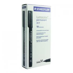 Staedtler Lumocolour Pen Permanent Medium Black (Pack of 10) 317-9 ST33222