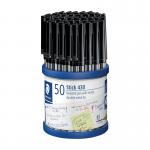 Staedtler Stick 430 Ballpoint Pen Medium Black (Pack of 50) 430-M9 ST40740