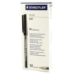 Staedtler Stick 430 Ballpoint Pen Medium Black (Pack of 10) 430-M9 ST41095