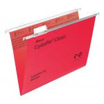 Rexel Crystalfile Classic Suspension File Manilla V-base Foolscap Red Ref 78141 [Pack 50] T78141
