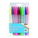 Ballpoint Pens 10 Multicoloured (Pack of 12) 302256 TGR02256