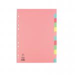 A4 Manilla Divider 12-Part Pink With Multi-Colour Tabs WX01515 WX01515