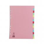 A4 Manilla Divider 15-Part Pink With Multi-Colour Tabs WX01516 WX01516