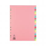 A4 Manilla Divider 20-Part Pink With Multi-Colour Tabs WX01517 WX01517