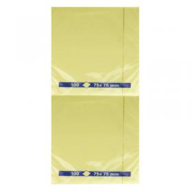Yellow Repositionable Quick Notes Pad 75 x 75mm (Pack of 12) WX10502 WX10502