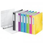 Leitz WOW Ringbinder A4 Polypropylene 4 D-Ring 30mm Ice Blue - Outer carton of 5