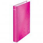 Leitz WOW Ring Binder A4 Maxi 2 D-Ring Size 25mm for 250 Sheets Pink Metallic - Outer carton of 10