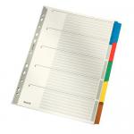 Leitz Divider Cardboard with Mylar reinforced tabs, A4 Multicolour - Outer carton of 10