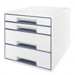 Leitz WOW CUBE Drawer Cabinet, 4 drawers (2 big and 2 small). A4 Maxi. White