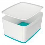 Leitz MyBox Large Wth Lid White/Ice Blue